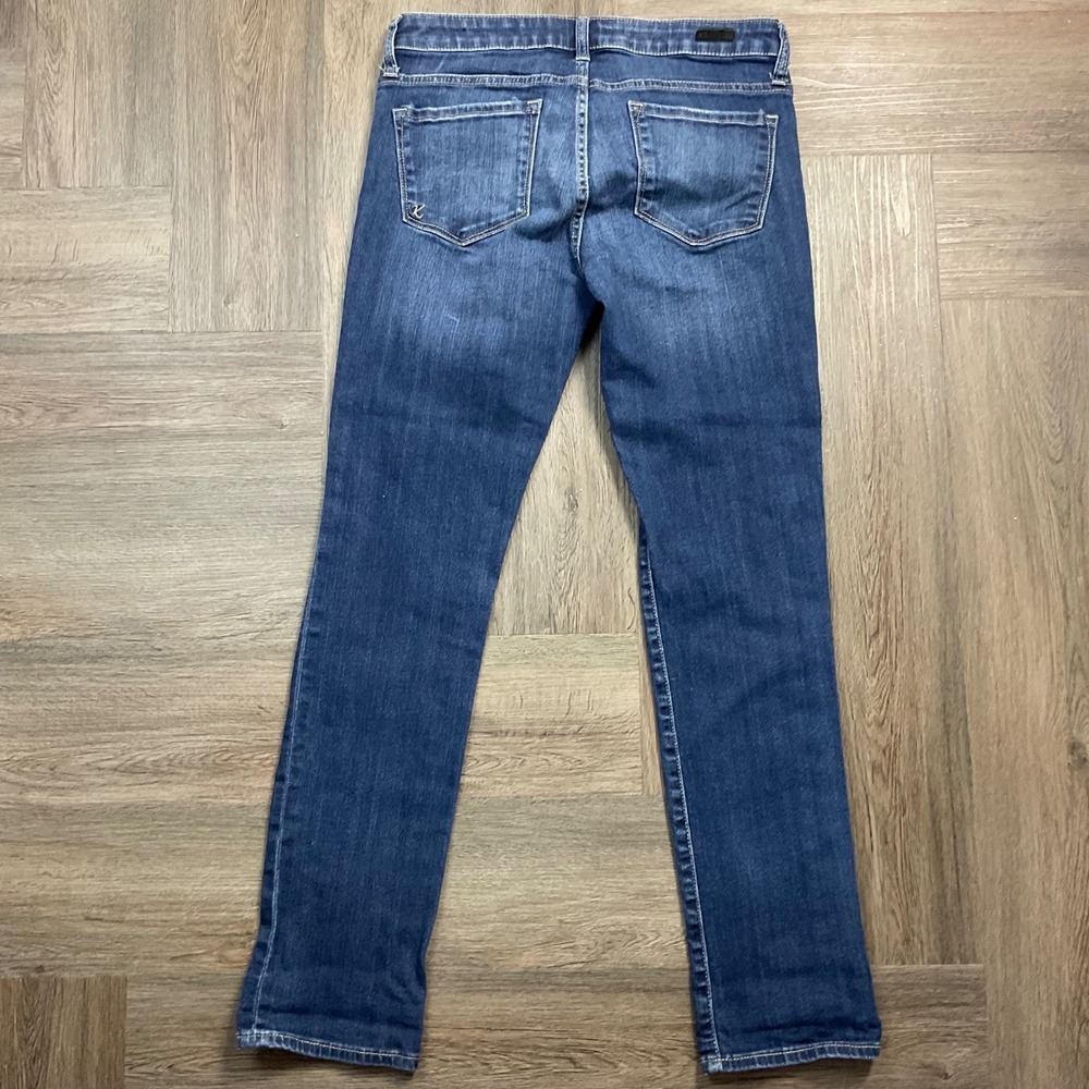 KUT from the Kloth Distressed Straight Boyfriend Jeans Women 4 Medium Wash Blue - Picture 2 of 10